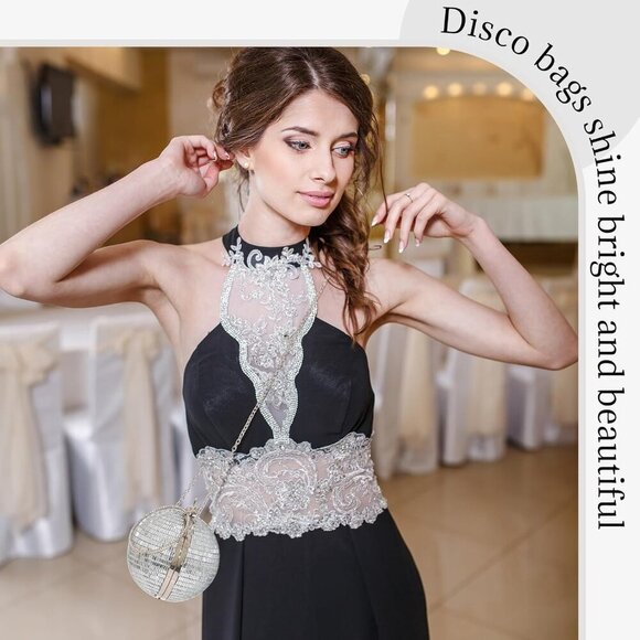 Stunning Silver Disco Ball Clutch - Rhinestone Evening Purse for Events - Picture 6 of 6